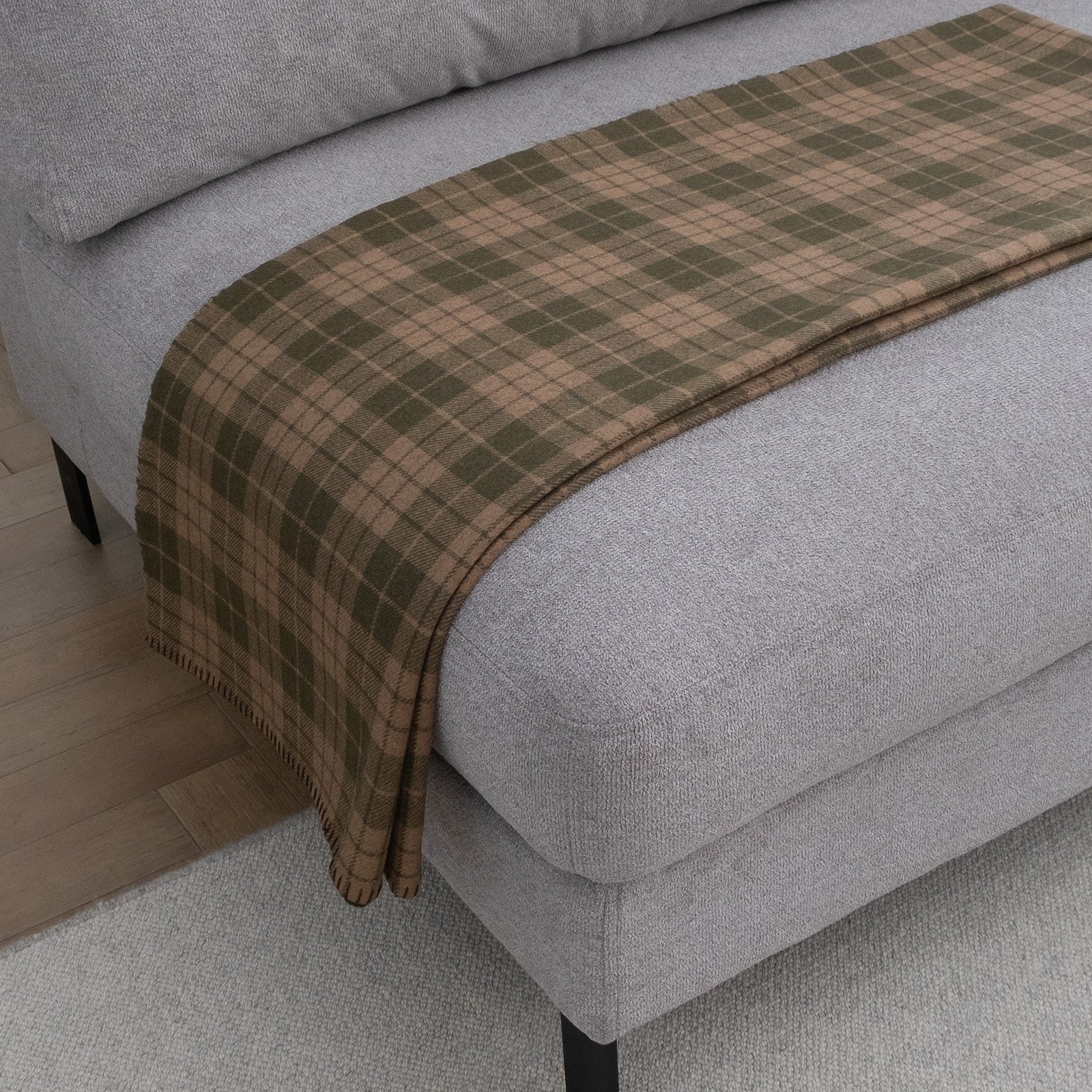 Coffee Green Tartan Spread